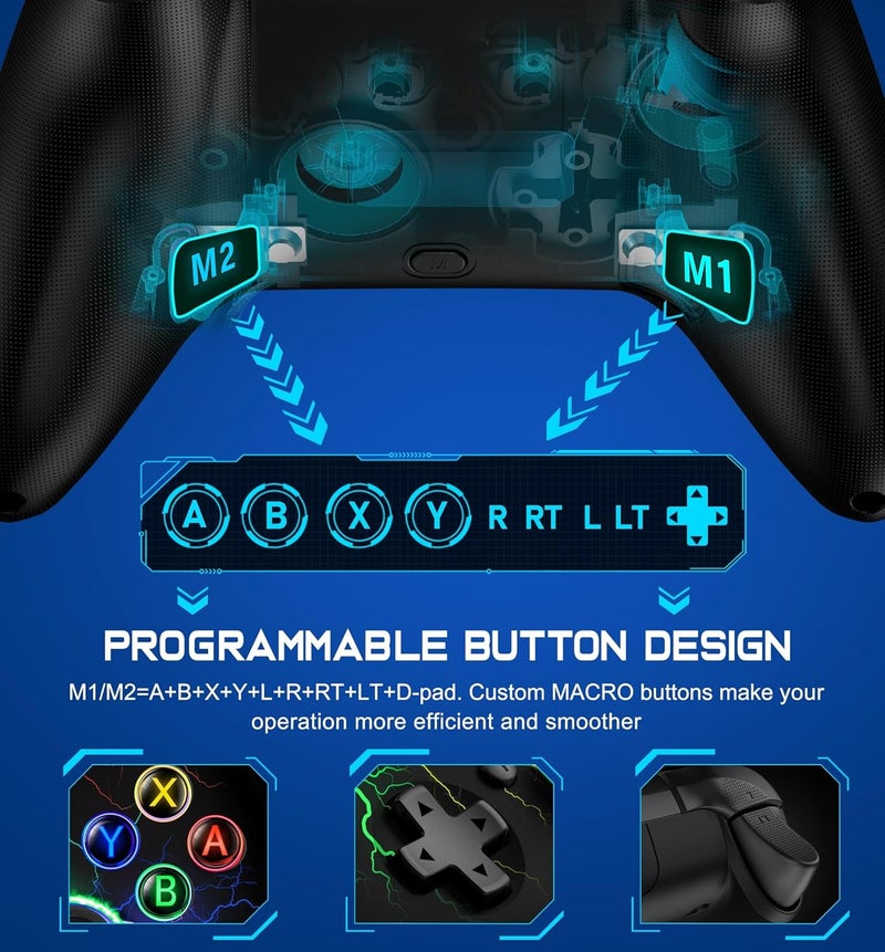 Svetaecho Wireless Switch 2 Pro Controller for Nintendo Switch Controller/Switch 2/Lite/OLED, Wireless LED PC Game Joysticks - iOS/Android Remote Interactive Gaming Figures - Image 4